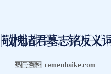 敬槐诸君墓志铭反义词是什么意思的图片